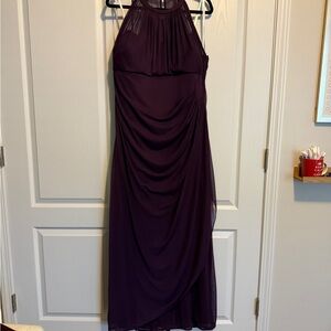 Elegant Purple Halter Dress